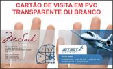 100 cartões de visita em PVC transparente
